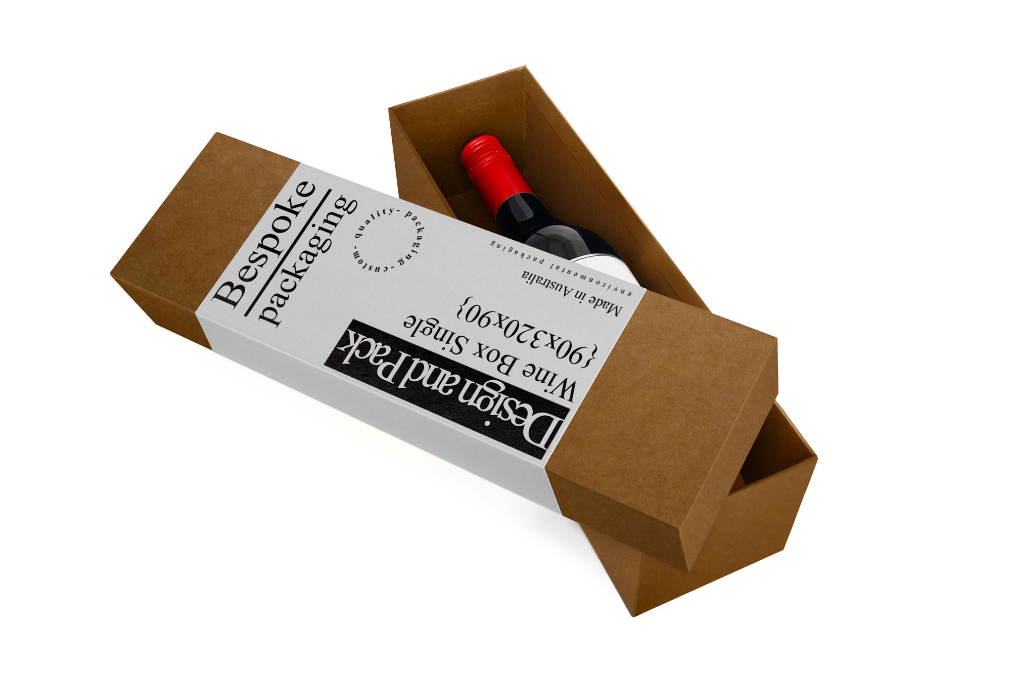 WS90 - Rigid Box and Lid with Custom White Wrap Artwork - Design & Pack